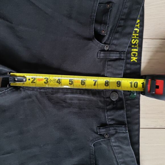 J Crew Jeans Womens 32R Matchstick Black Straight Leg Stretch Dark Wash Denim - Picture 6 of 9